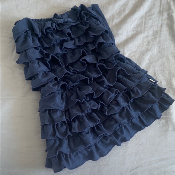 Hollister Tops - Hollister navy ruffle strapless top